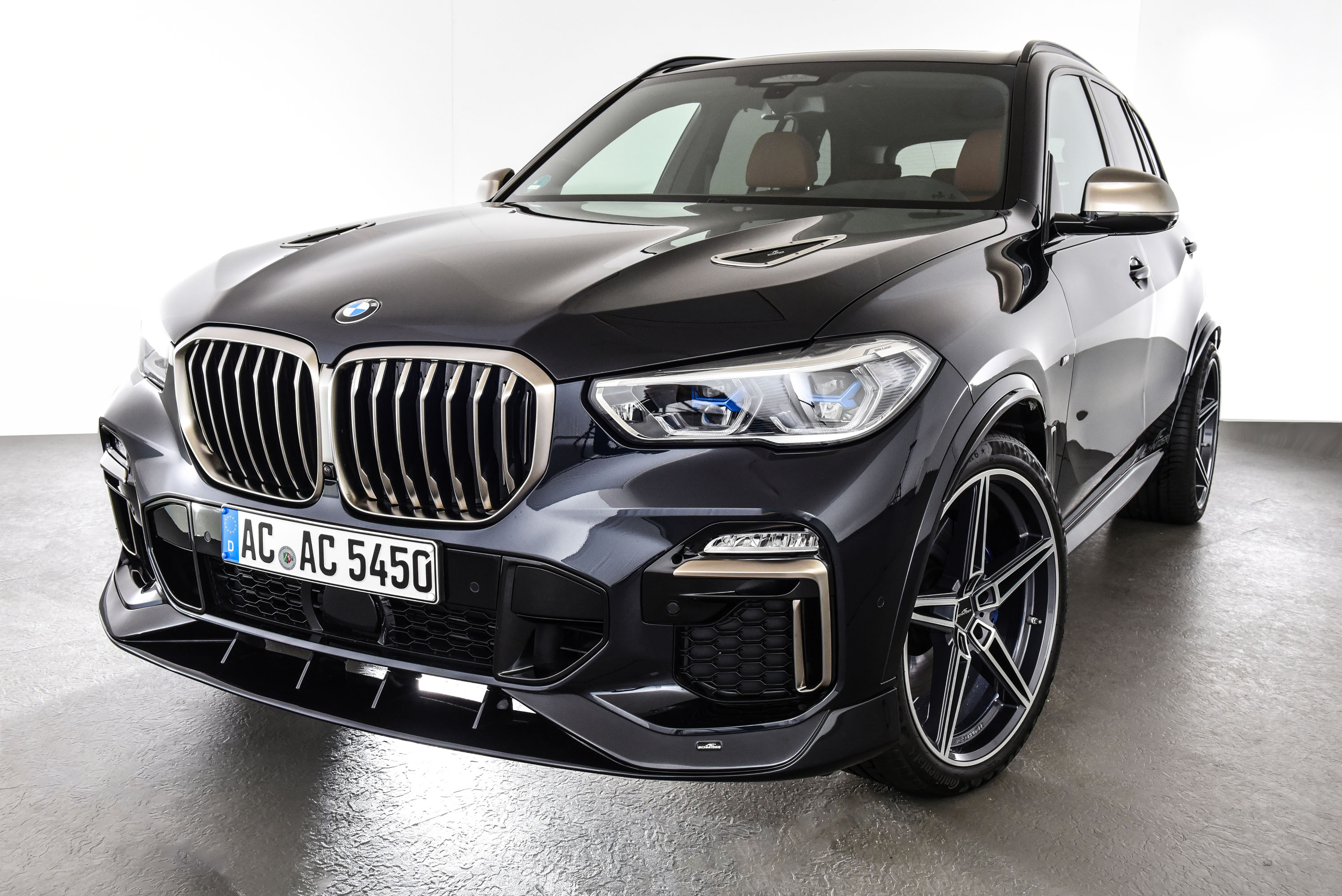 thumbnail image 2 of Gloss Black Front Bumper Lip Spoiler Kit For BMW X5 G05 M Sport 2019-2023 - V Style, 4 Piece 2 of 5