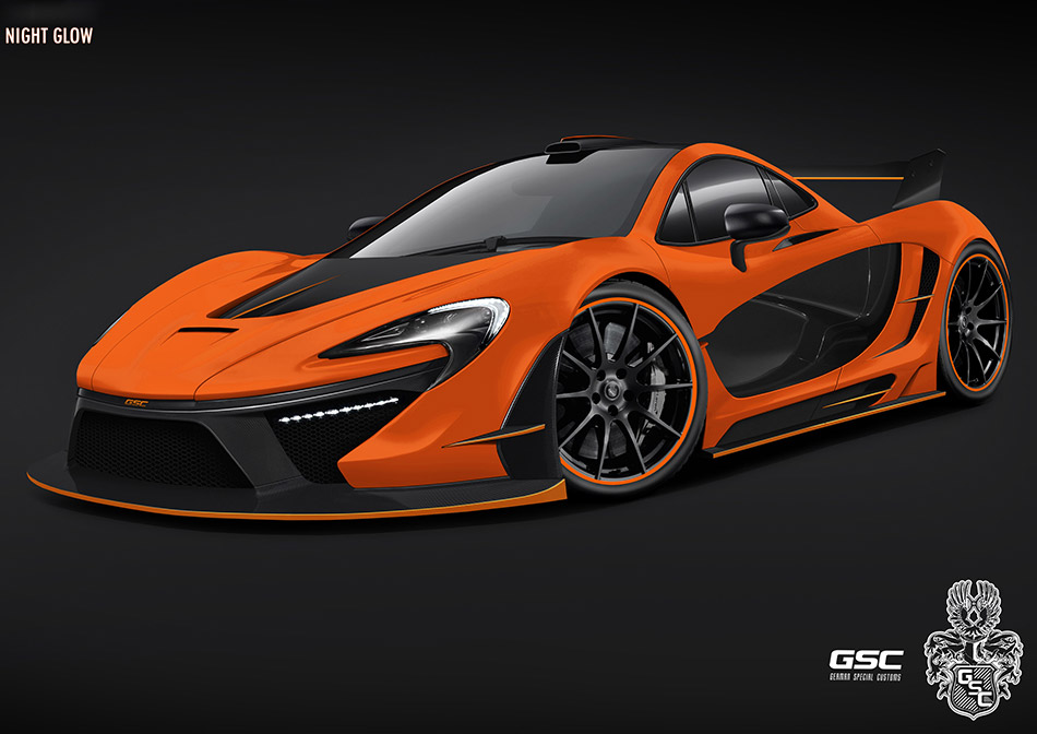 2013 German Special Customs McLaren P1 Night Glow Front Angle