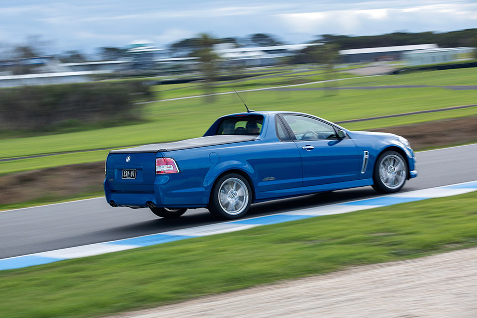 2014 Holden VF Commodore Ute SSV Redline Rear Angle