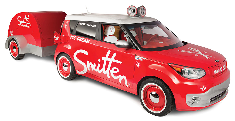 2015 Smitten Ice Cream Kia Soul EV Front Angle