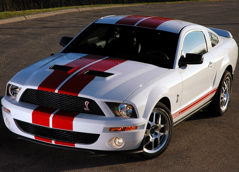 2007 Shelby Ford Mustang GT500 Red Stripe Front Angle